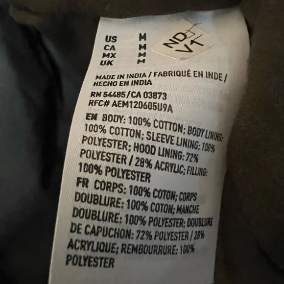 American Eagle Outfitters Olive/Army Green Jacket w/Fleece Hood Size M NWT - Picture 10 of 10